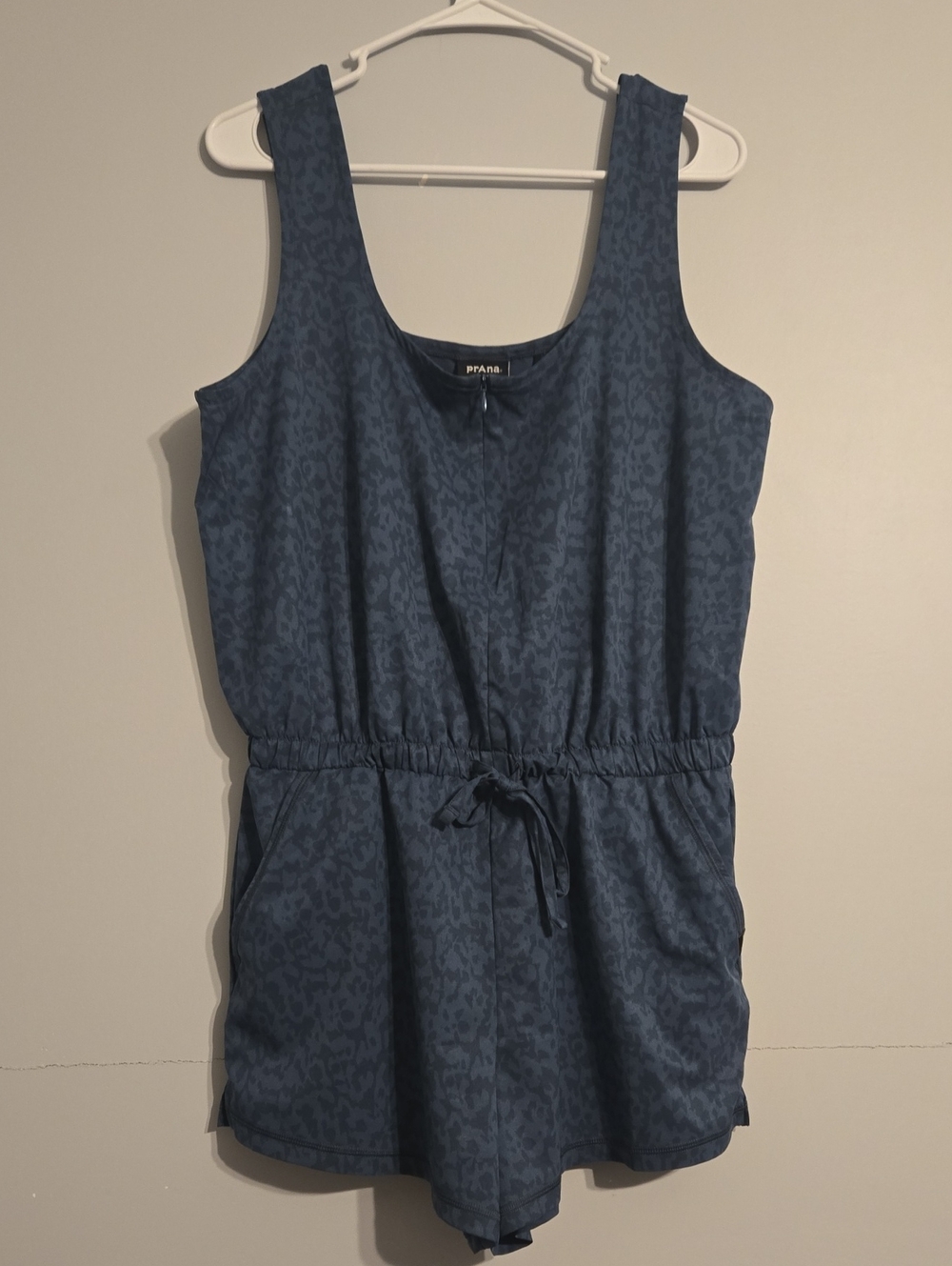PrAna Railay Romper In Bluefin Wild Color, Animal Patterned With Pockets M / L